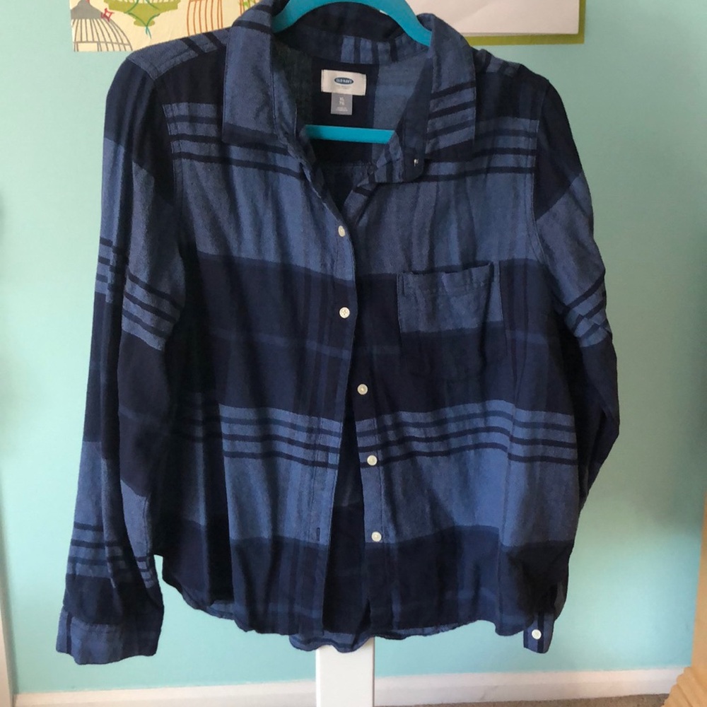 Blue Plaid Blouse